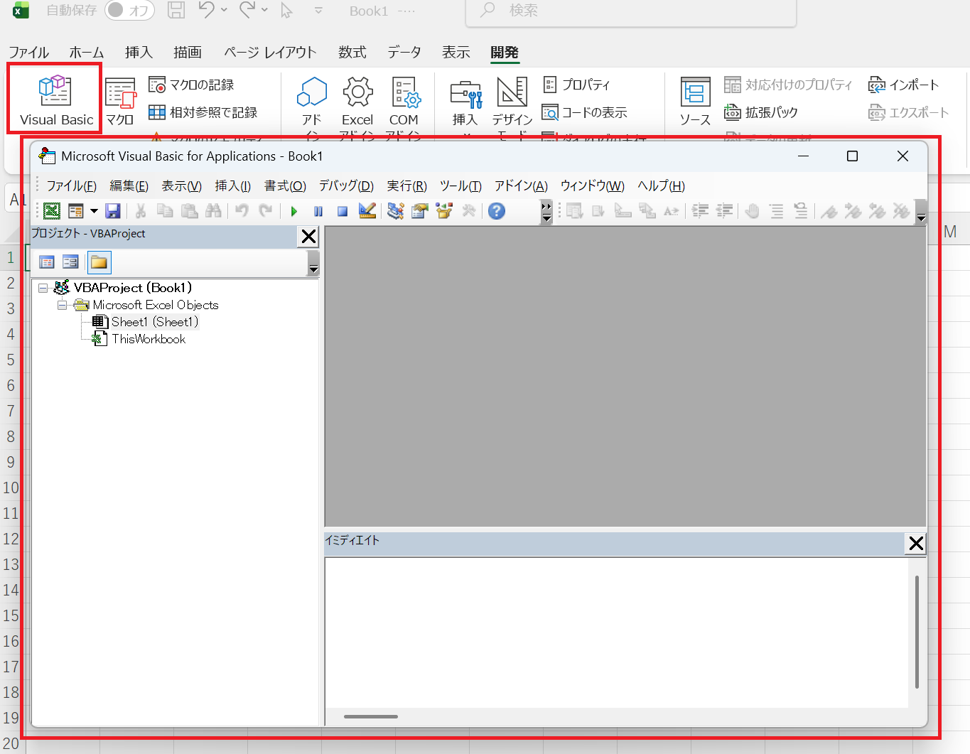 Visual Basic Editor起動